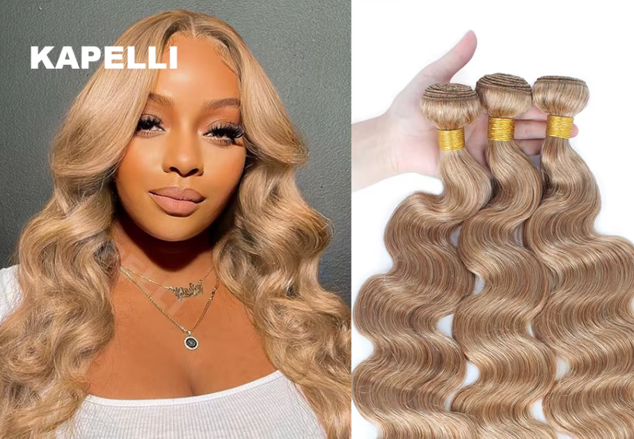 Honey Blonde Body Wave Bundles 100% Unprocessed Human Hair - Image 2